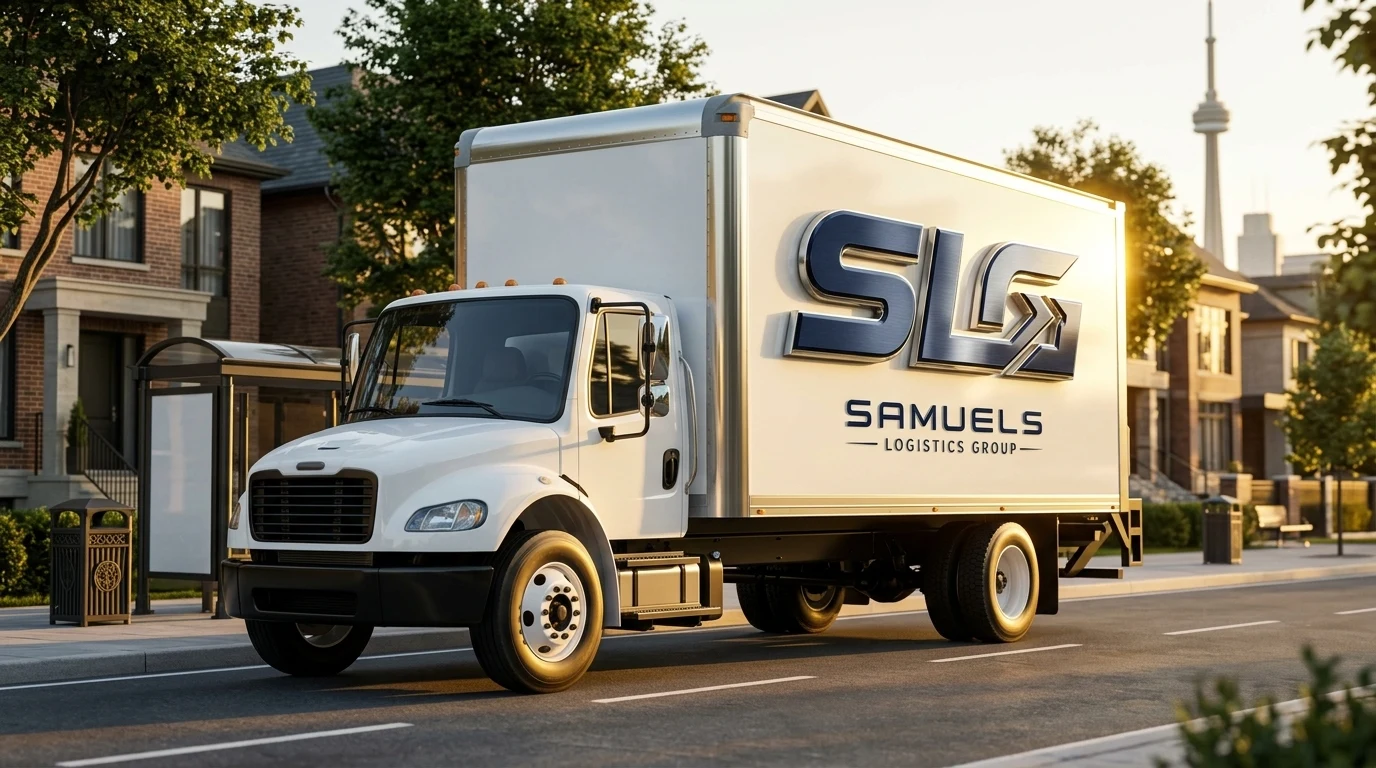 Samuels Logistics Group Commercial 26ft Moving Straight Truck with Toronto CN Tower Skyline